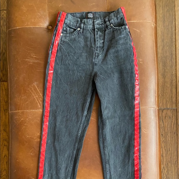 BDG black jeans with red detail on sides - Picture 3 of 9